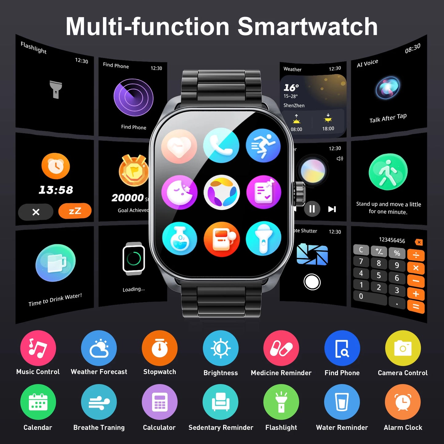 Karchilor Curve: reloj inteligente con llamadas Bluetooth y seguimiento de actividad física