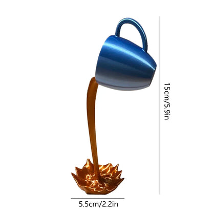 Café suspendido: escultura artística en forma de taza flotante