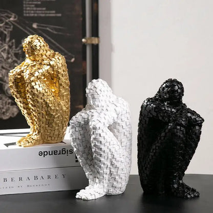 Pensador nórdico: Escultura abstracta de resina